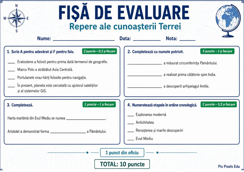 Geografie – clasa a VI-a Material educațional complet în format PDF și PowerPoint