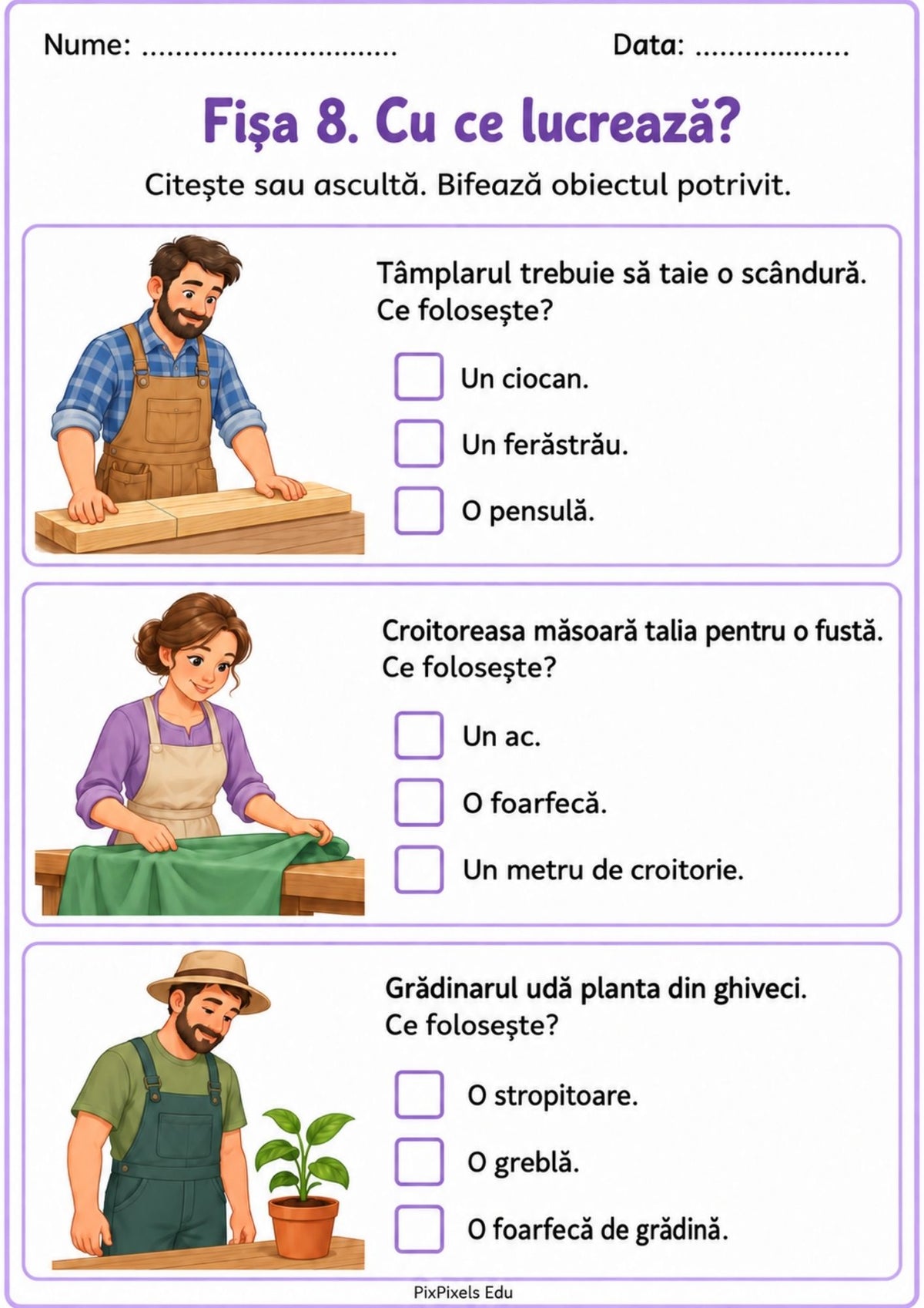 CINE MĂ AJUTĂ? 50 de fișe ilustrate despre meserii și comunitate!