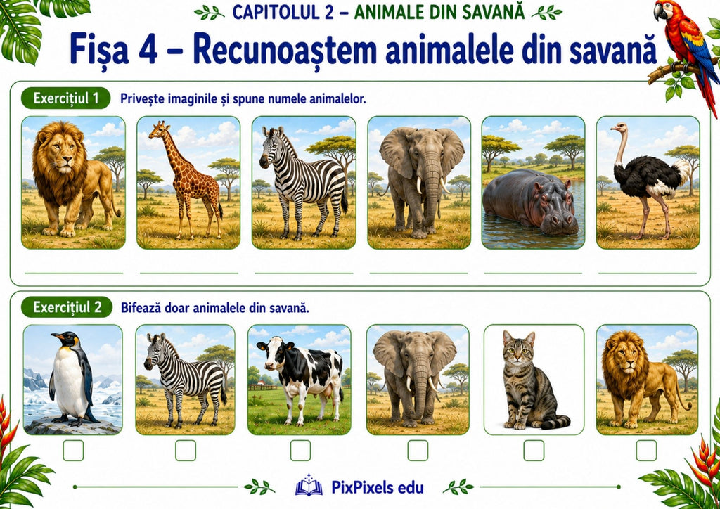Descoperim lumea animalelor – Caiet educativ cu 70 de pagini