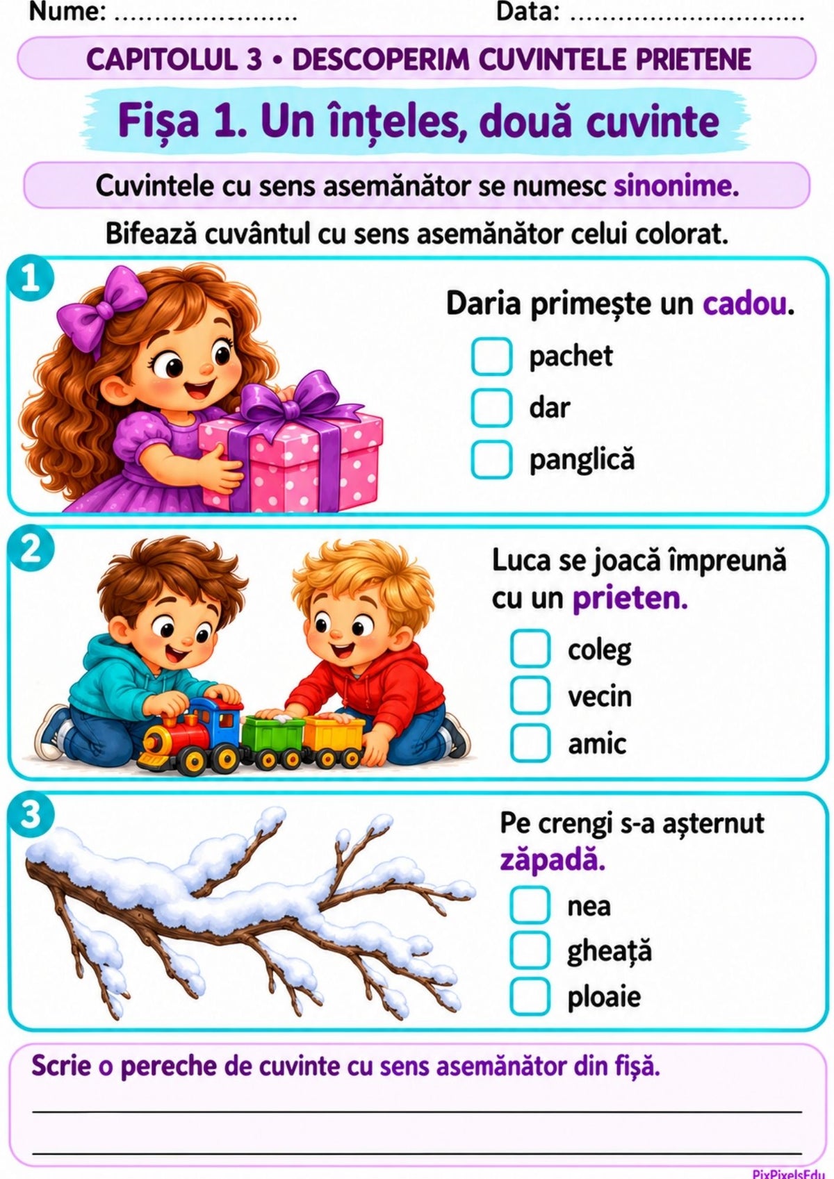 CUVINTE PRIETENE, CUVINTE OPUSE.  SINONIME ȘI ANTONIME PE ÎNȚELESUL CELOR MICI!