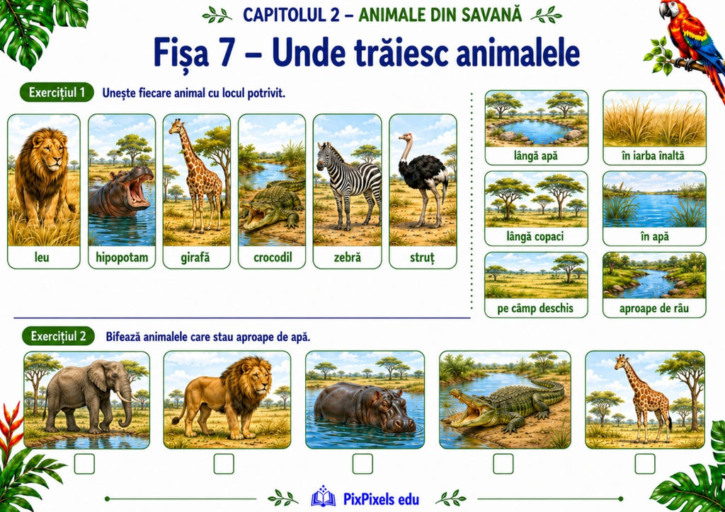 Descoperim lumea animalelor – Caiet educativ cu 70 de pagini