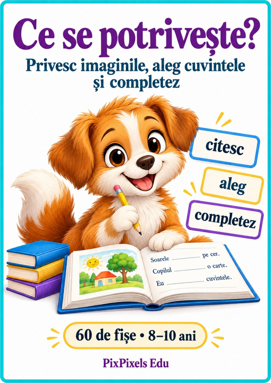 Ce se potrivește? Caiet PDF de vocabular și înțelegerea textului, 8–10 ani