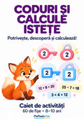 CODURI ȘI CALCULE ISTEȚE-  60 de fișe cu jocuri de atenție, potriviri și calcule pentru copii de 8–10 ani