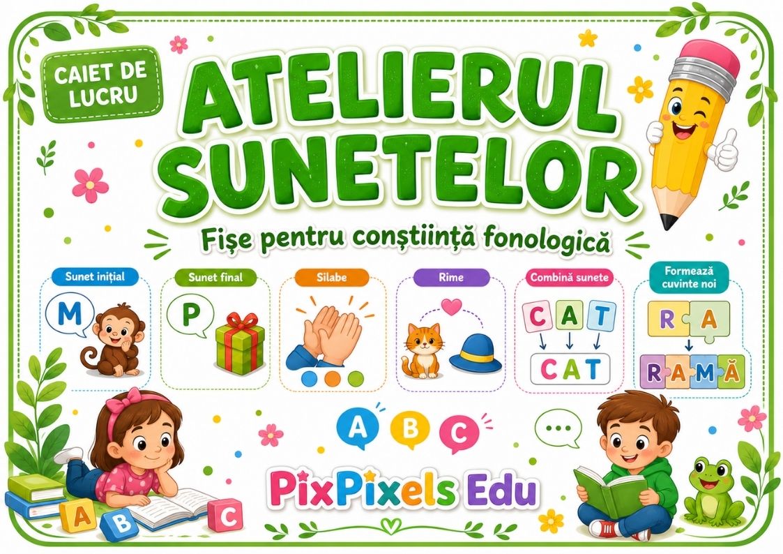 ATELIERUL SUNETELOR Fișe pentru conștiință fonologică