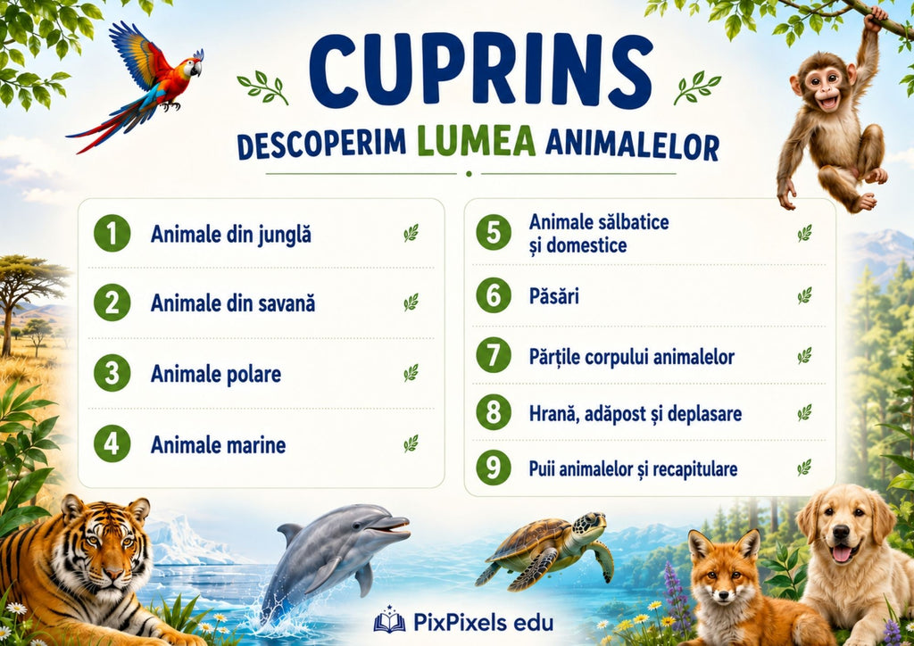 Descoperim lumea animalelor – Caiet educativ cu 70 de pagini