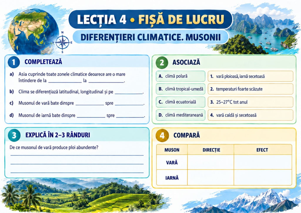 Caiet digital de Geografie pentru clasa a VII-a, disponibil în format PDF și PPT- 131 DE PAGINI