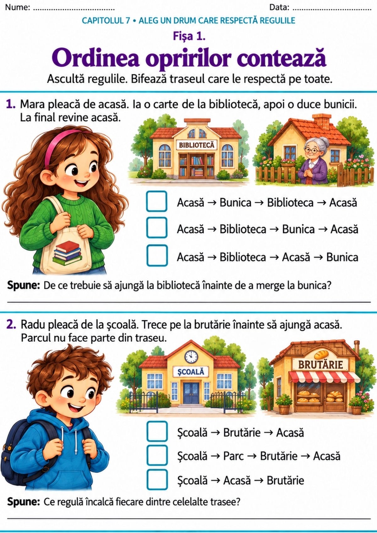 LOGICĂ ȘI ATENȚIE – Observ • Gândesc • Explic • Verific