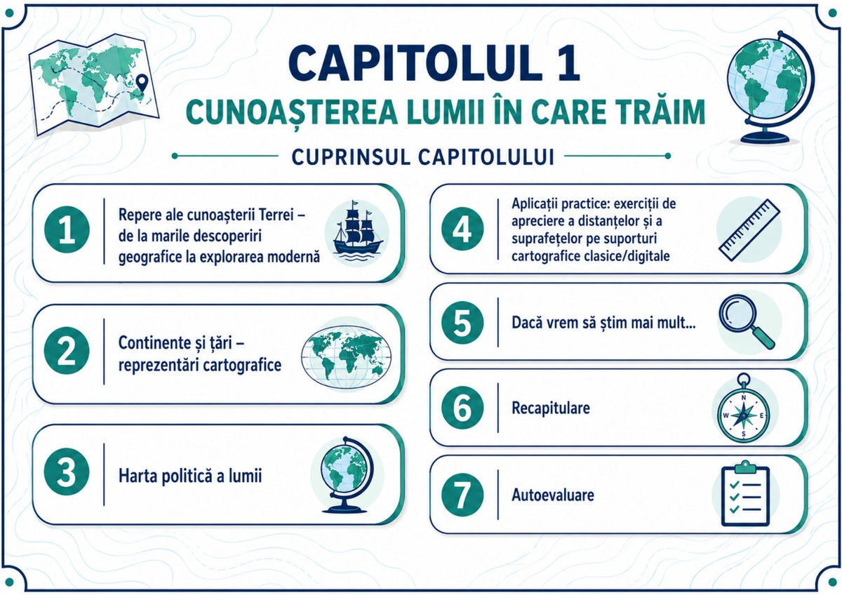 Geografie – clasa a VI-a Material educațional complet în format PDF și PowerPoint