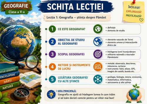 Caiet de Geografie pentru Clasa a V-a