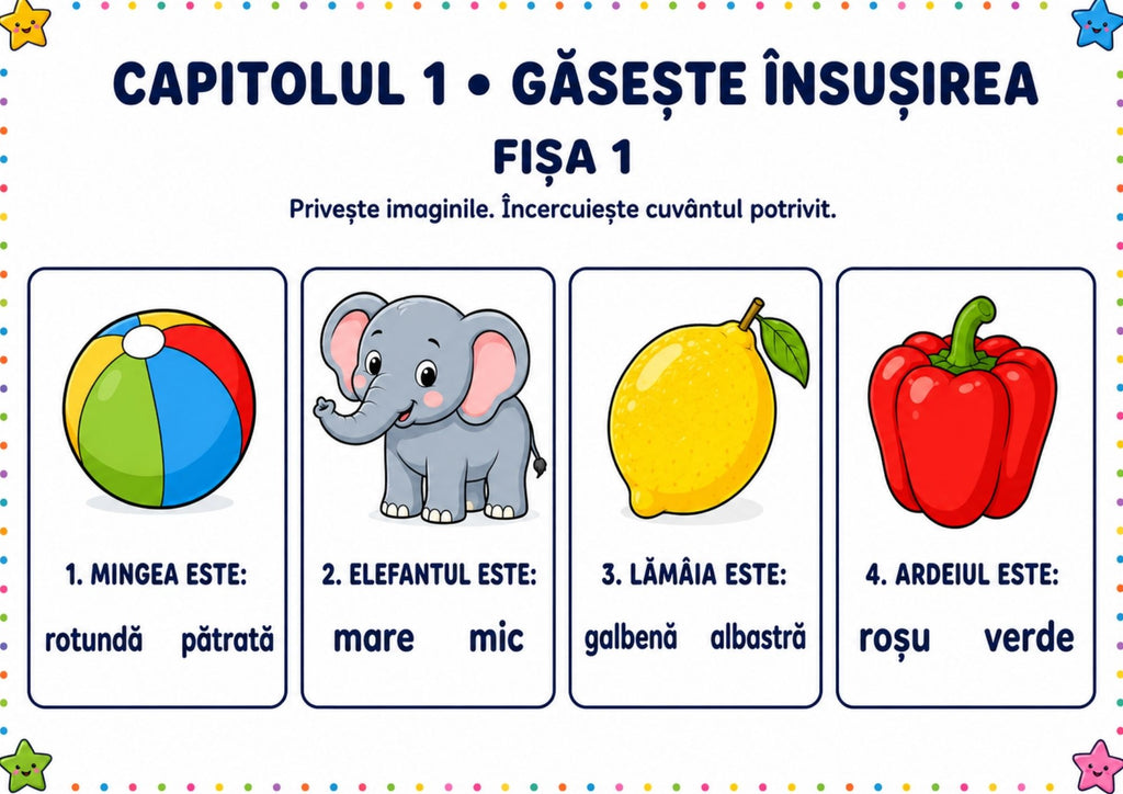 DESCOPĂR ÎNSUȘIRILE – Caiet de lucru pentru vocabular și exprimare