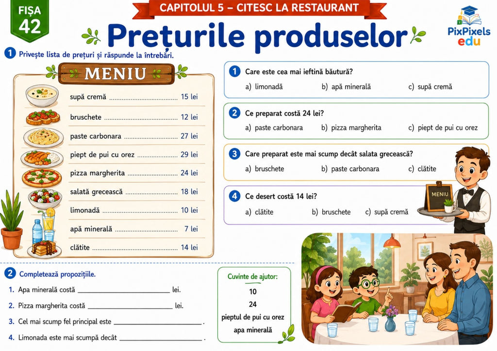 CITIRE FUNCȚIONALĂ PENTRU COPII Bonuri, etichete, bilete, meniuri, afișe, orare, invitații și alte texte din viața reală