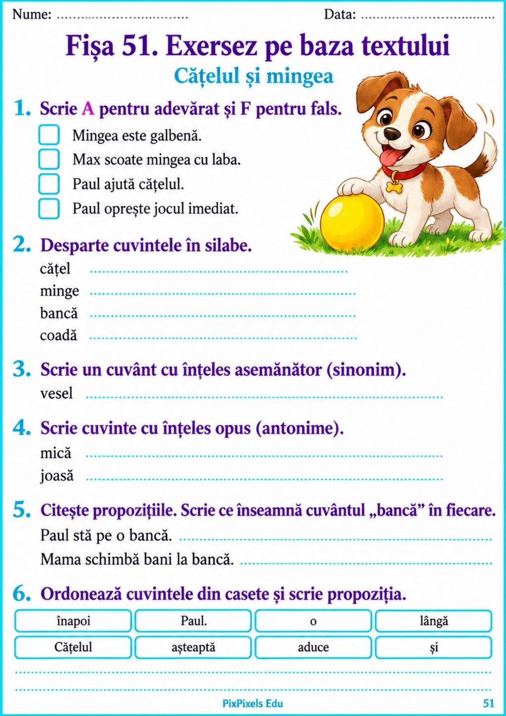 DINCOLO DE CUVINTE-  Texte scurte și exerciții de citire și înțelegere a textului