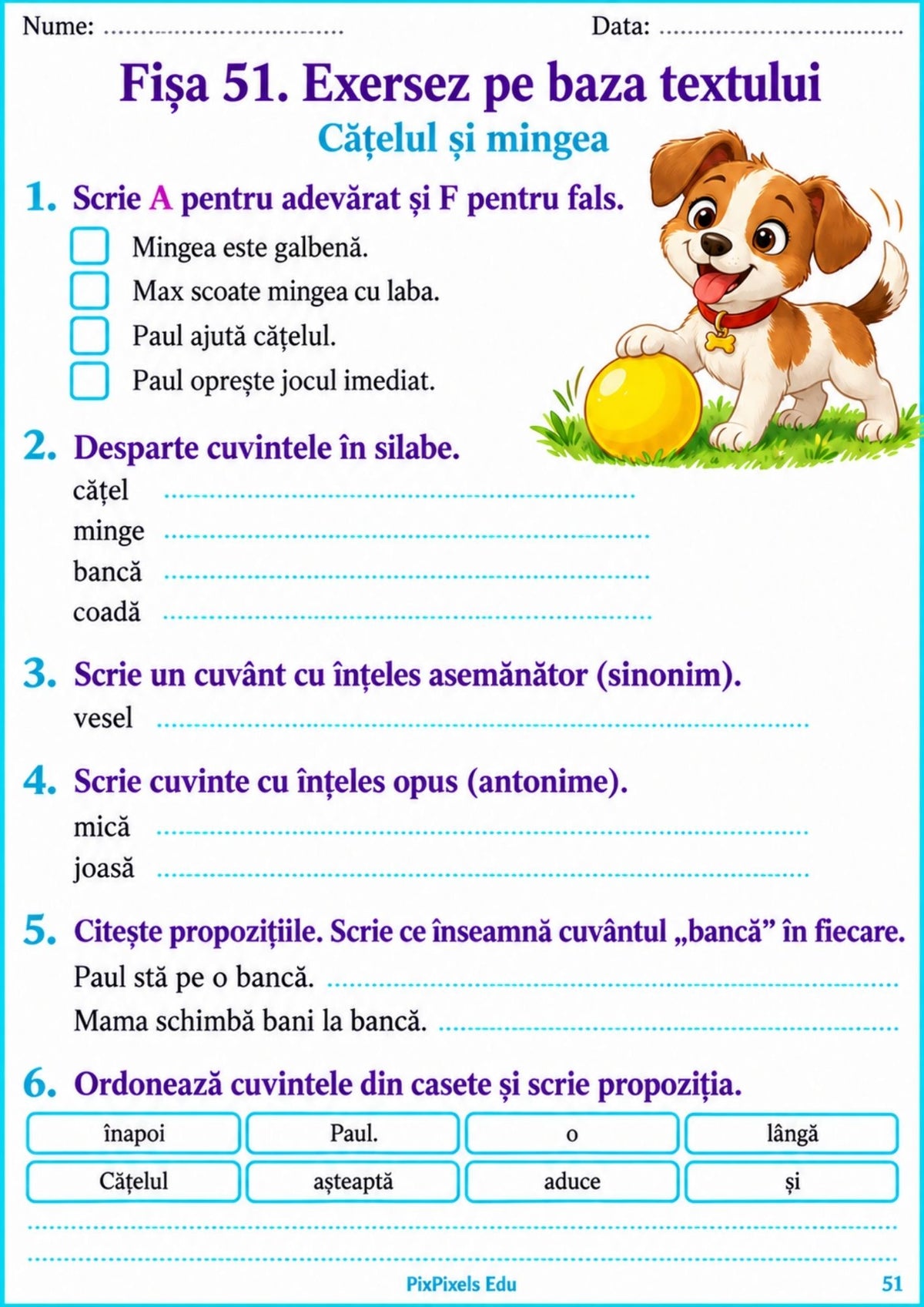 DINCOLO DE CUVINTE-  Texte scurte și exerciții de citire și înțelegere a textului