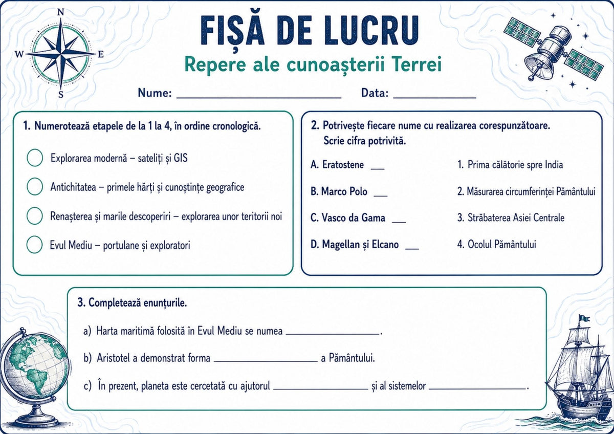 Geografie – clasa a VI-a Material educațional complet în format PDF și PowerPoint