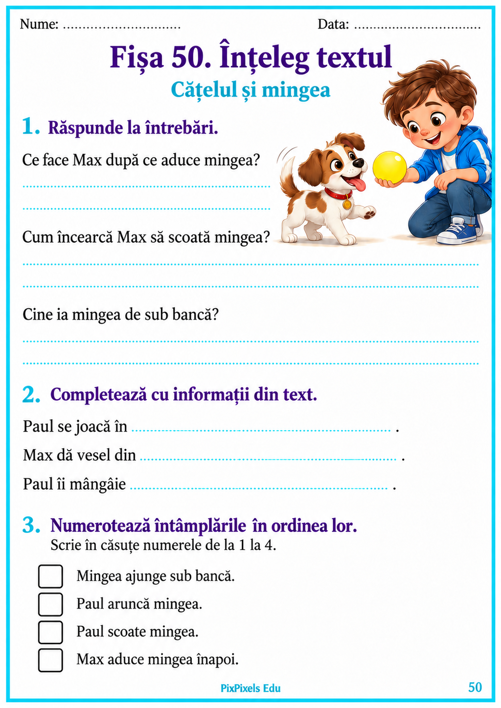 DINCOLO DE CUVINTE-  Texte scurte și exerciții de citire și înțelegere a textului