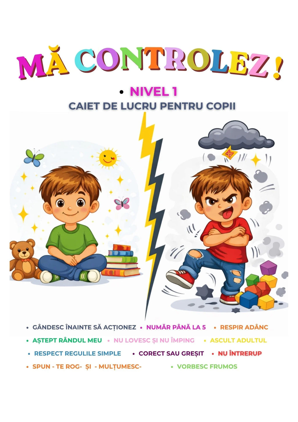 MĂ CONTROLEZ - CAIET DE LUCRU pentru grădiniță + clasa 1