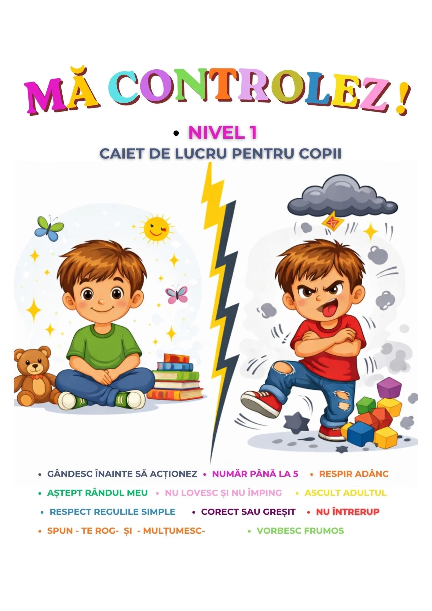 MĂ CONTROLEZ - CAIET DE LUCRU pentru grădiniță + clasa 1
