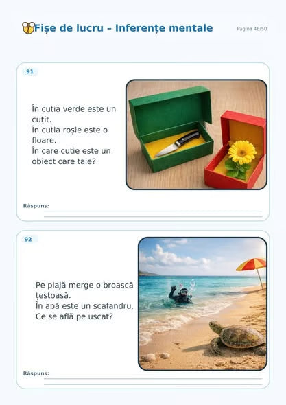 INFERENȚE MENTALE 1- 🧠 Caiet de logică pentru copii isteți