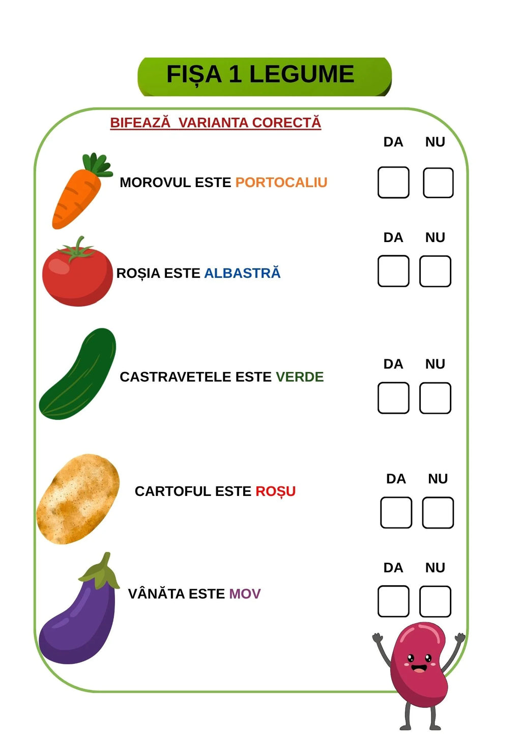 MĂ DISTREZ ȘI ÎNVĂȚ- FRUCTE ȘI LEGUME