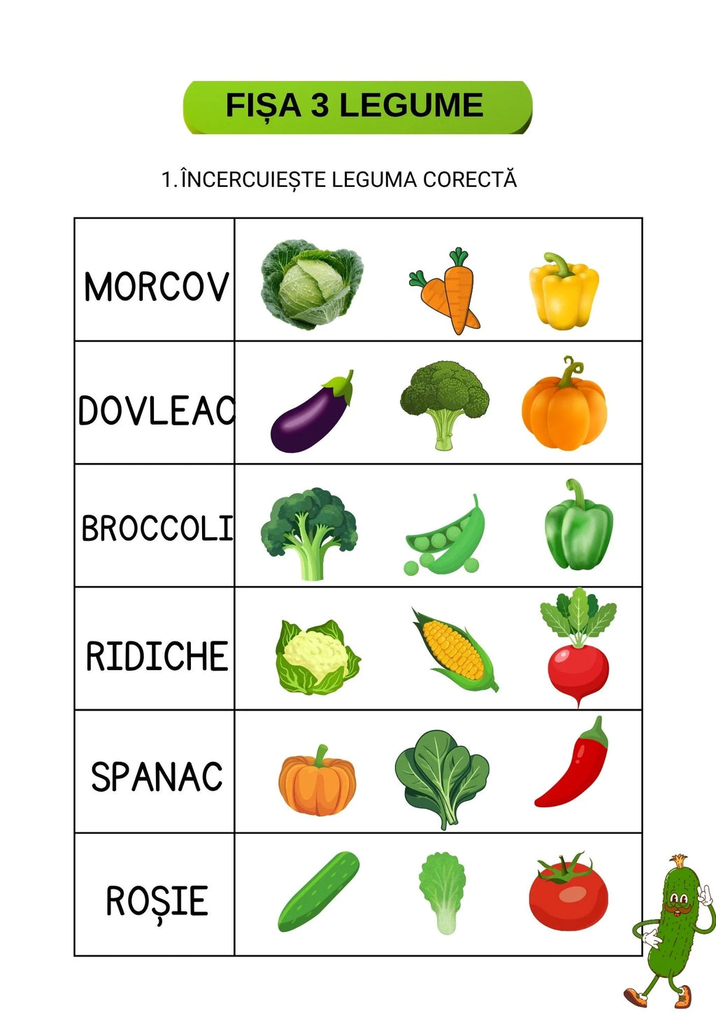 MĂ DISTREZ ȘI ÎNVĂȚ- FRUCTE ȘI LEGUME