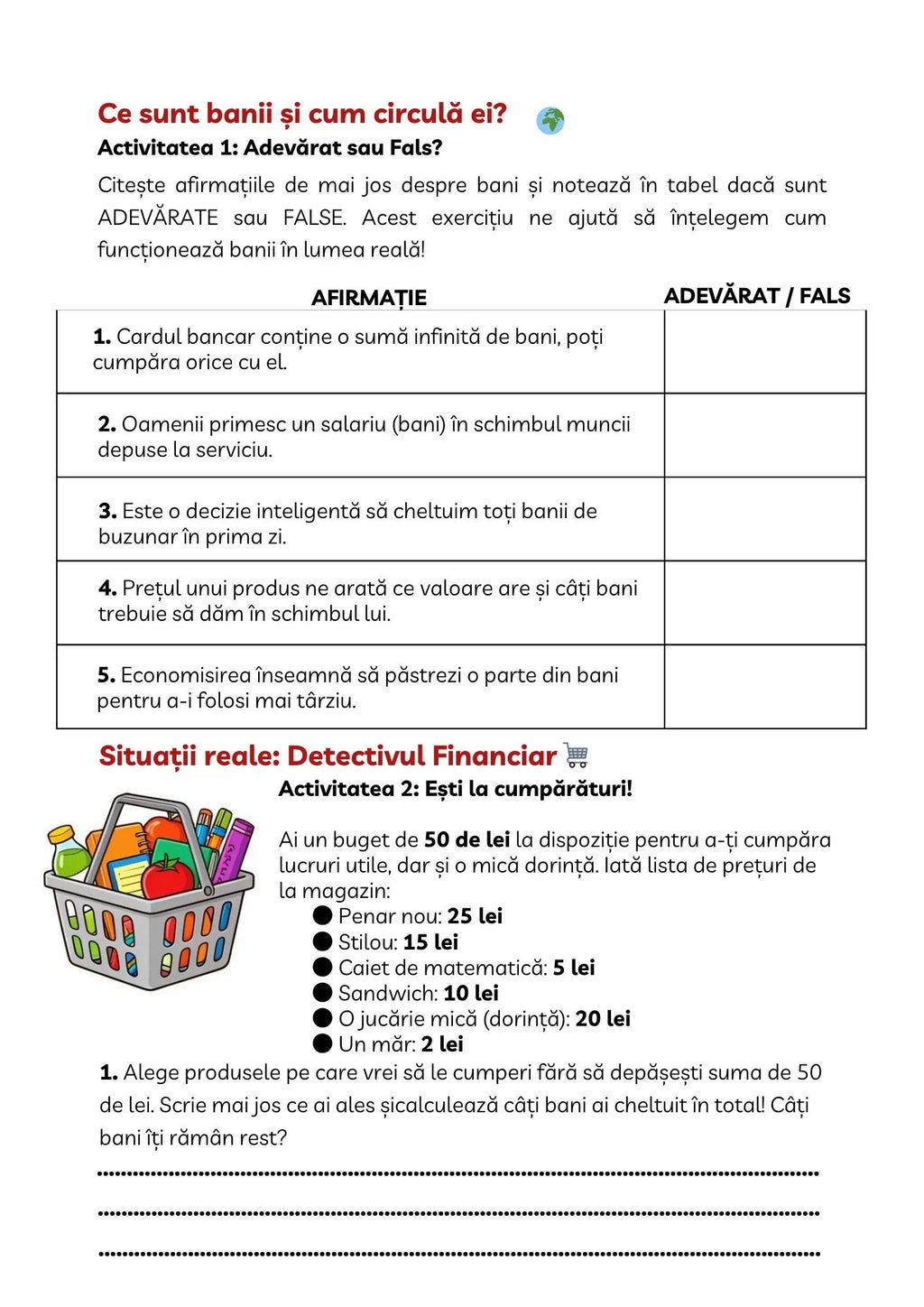ȘCOALA VIEȚII- ABILITĂȚI ESENȚIALE PENTRU VIAȚA REALĂ
