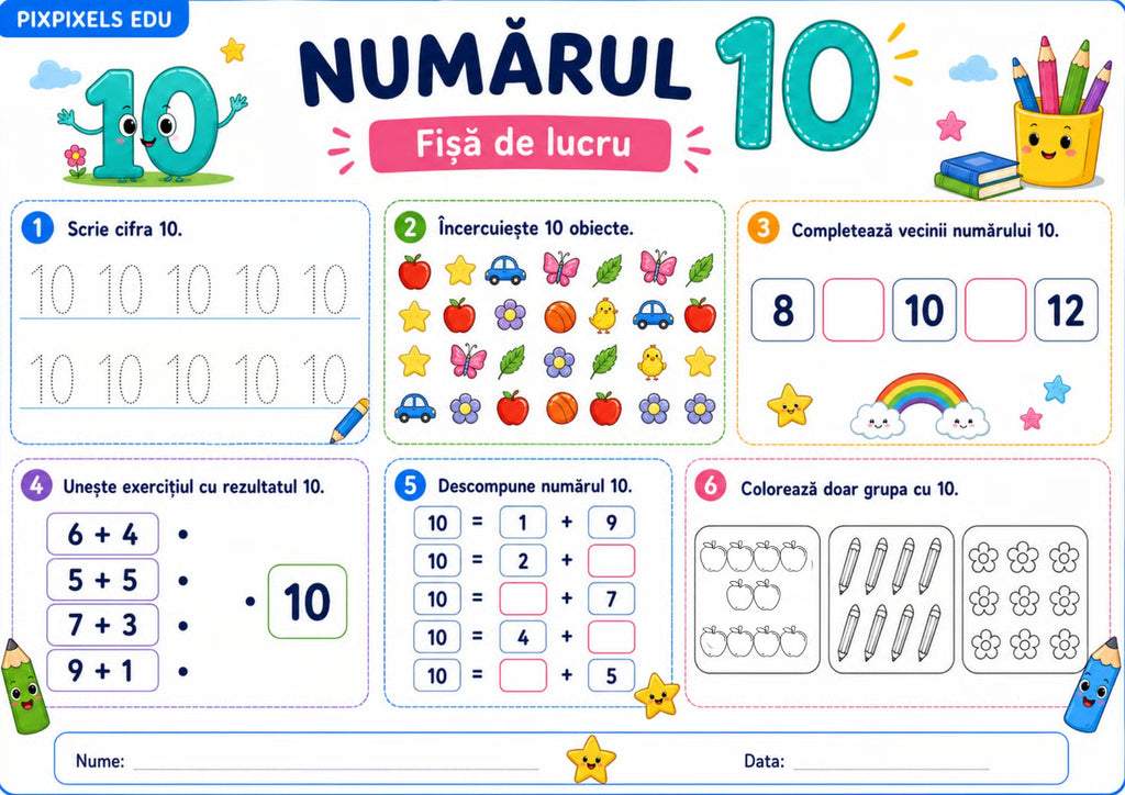 NUMERE NATURALE DE LA 10 LA 20