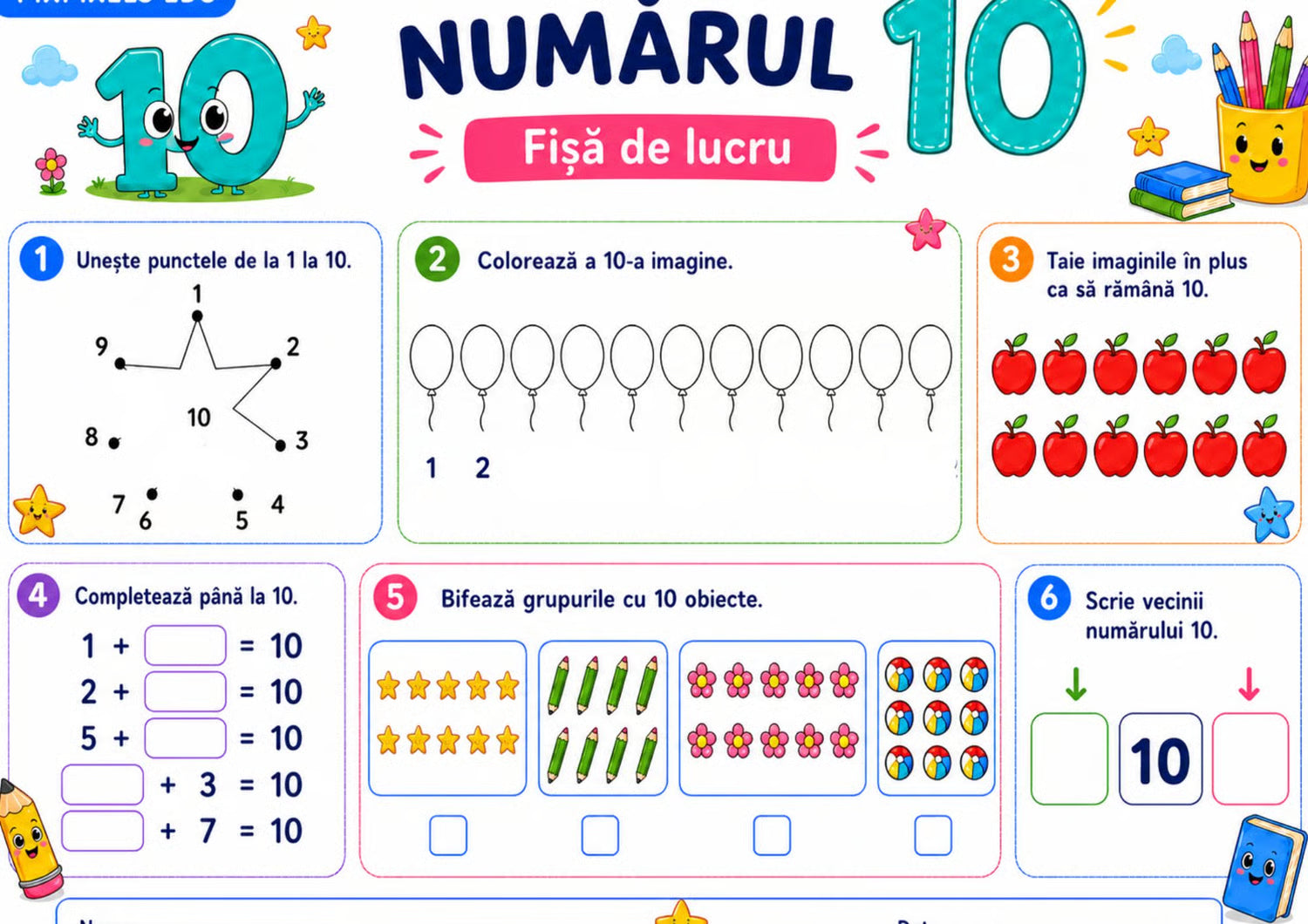 NUMERE NATURALE DE LA 10 LA 20