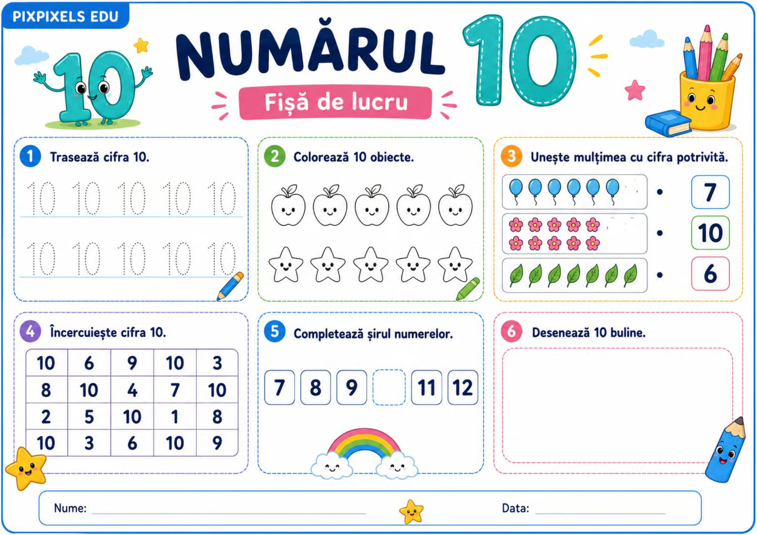 NUMERE NATURALE DE LA 10 LA 20