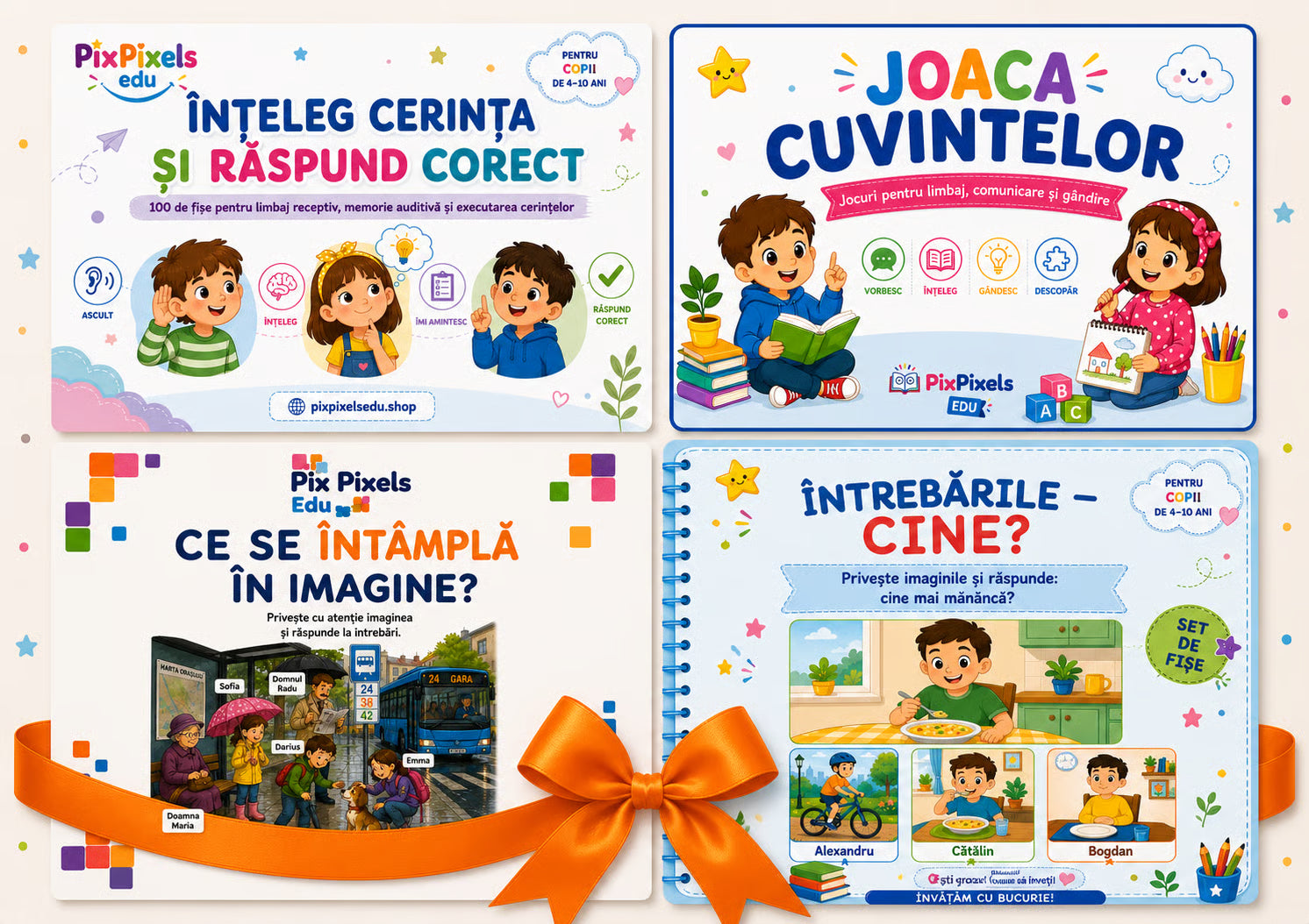 🟠 KIT VOCABULAR — 4 resurse pentru limbaj expresiv și înțelegere verbală